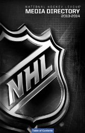 NHL MEDIA DIRECTORY 2013-2014