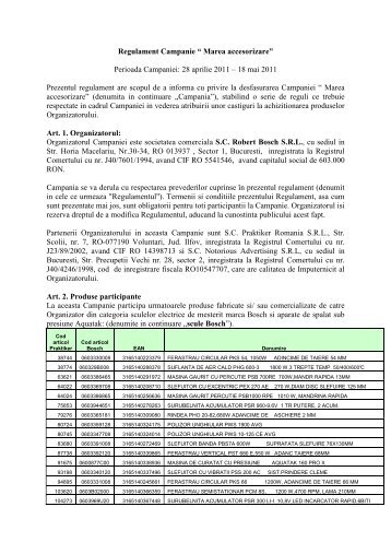 Regulament Campanie v2 - Scule electrice Bosch pentru meÅteri
