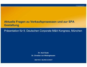 Aktuelle Fragen zu Verkaufsprozessen und zur SPA Gestaltung