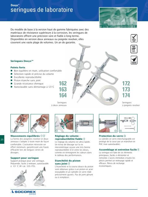 seringues de laboratoire