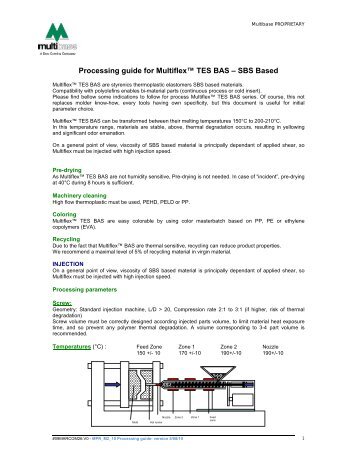 Processing guide for Multiflex TES BAS – SBS Based