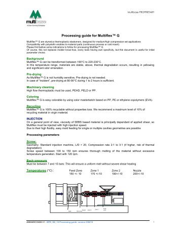 Processing guide for Multiflex G