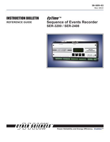 INSTRUCTION BULLETIN Sequence of Events Recorder