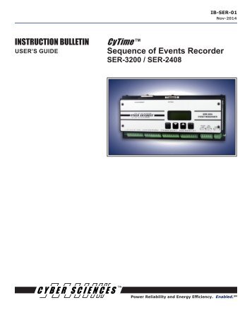 INSTRUCTION BULLETIN Sequence of Events Recorder