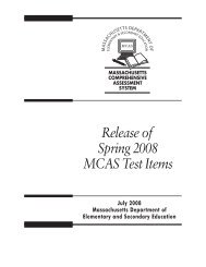 MCAS 2008 Release Item Document - Grade 4 - All Subjects