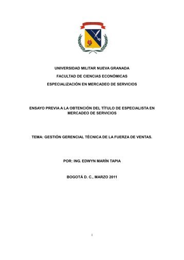 universidad militar nueva granada facultad de ciencias econÃ³micas ...