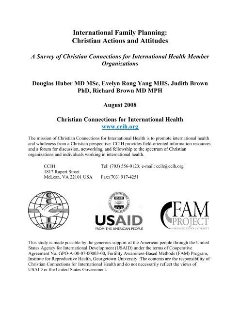 International Family Planning: Christian Actions and Attitudes