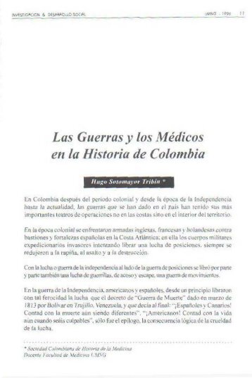 Las Gllerras y los Médicos en la Historia de Colombia