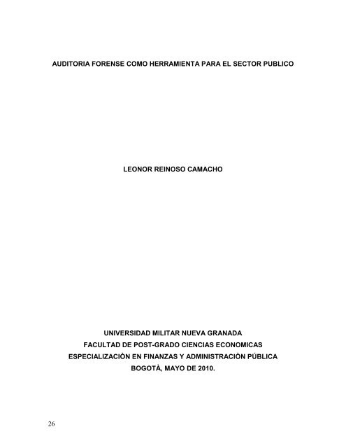 la auditoria forense como un nuevo proceso de fiscalizaciÃ³n, control ...