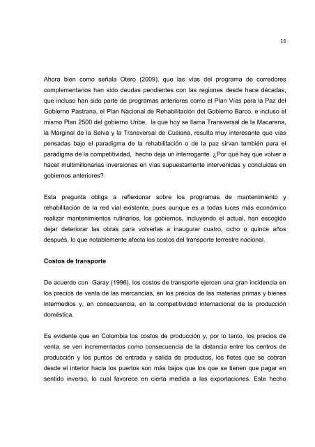 ensayo Â¿la infraestructura vial colombiana impulsa la competitividad ...