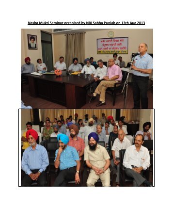Nasha Mukti Seminar organised by NRI Sabha Punjab on 13th Aug ...