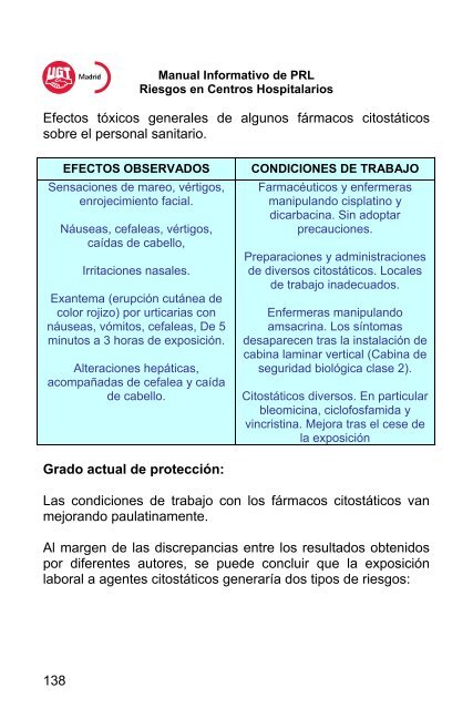 RIESGOS EN CENTROS HOSPITALARIOS