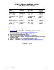 BASKETBALL SCHEDULE - Parkland Immanuel Christian School