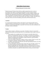 Athlete/Athlete's Parent Contract Parkland Immanuel Christian ...