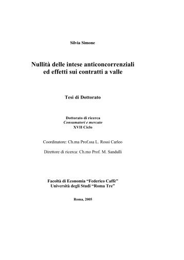 Nullità delle intese anticoncorrenziali ed effetti sui contratti a valle