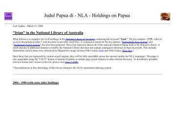 Judul Papua di - NLA - Holdings on Papua - PapuaWeb