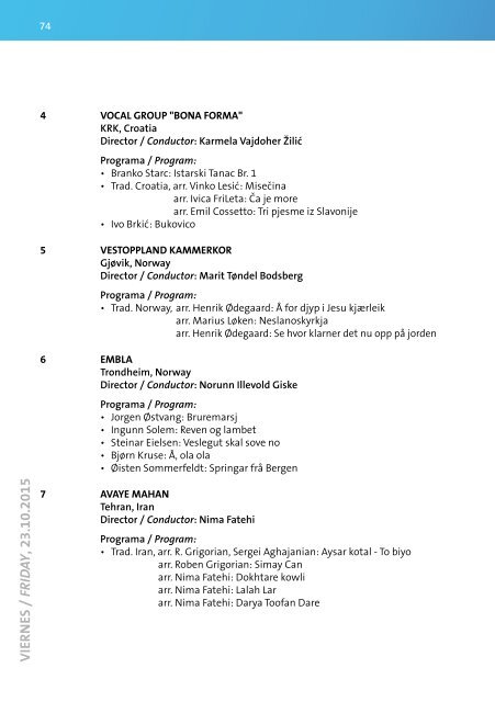 Canta al mar 2015 - Program Book