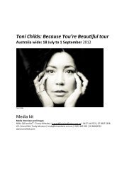 Toni Childs Because You’re Beautiful tour