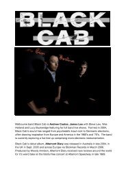 Melbourne band Black Cab is Andrew Coates ... - Premier Artists