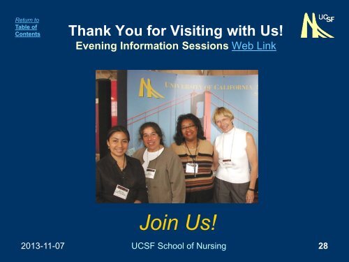 Welcome! UCSF School of Nursing