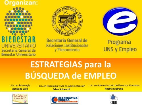 ESTRATEGIAS para la BÚSQUEDA de EMPLEO