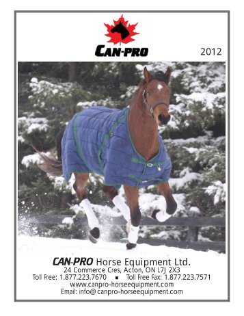 Can-Pro 2012 Wholesale Catalogue - Can-Pro Horse Equipment