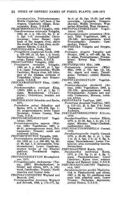 Generic Names of Fossil Plants, 1966-1973