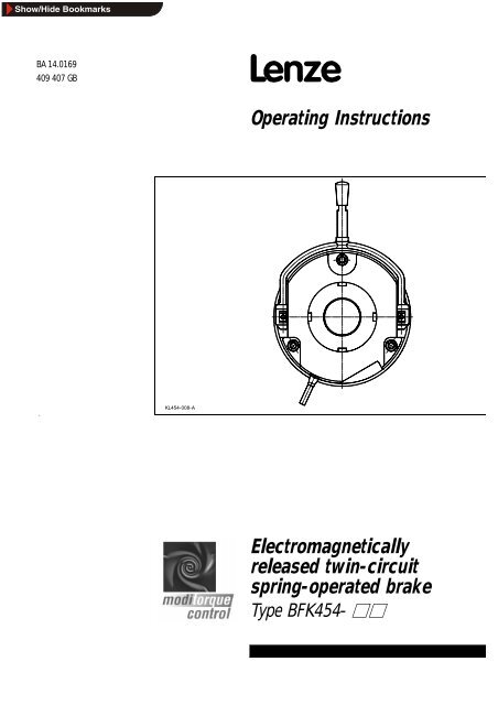 Lenze BA14.0169 Spring Operated Brake BFK ... - Southern Power