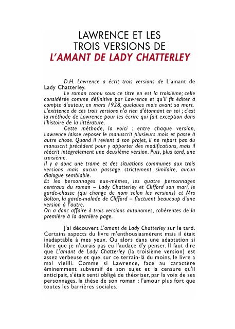 Lady Chatterley