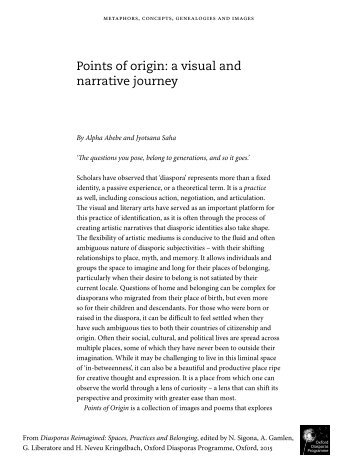 Points of origin a visual and narrative journey