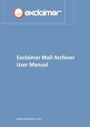 Exclaimer Mail Archiver User Manual