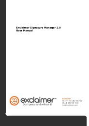 Exclaimer Signature Manager 2.0 User Manual