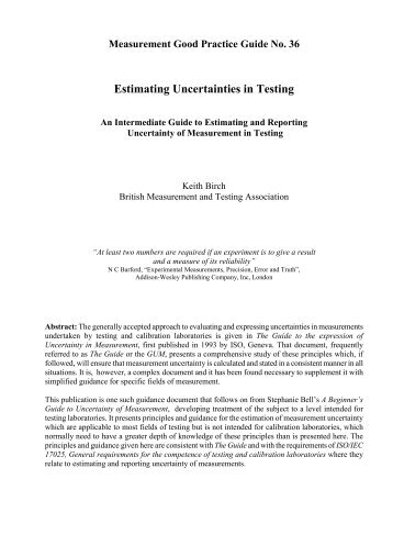 Estimating Uncertainties in Testing
