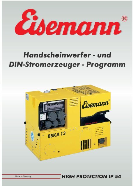 Handscheinwerfer - und DIN-Stromerzeuger - Programm