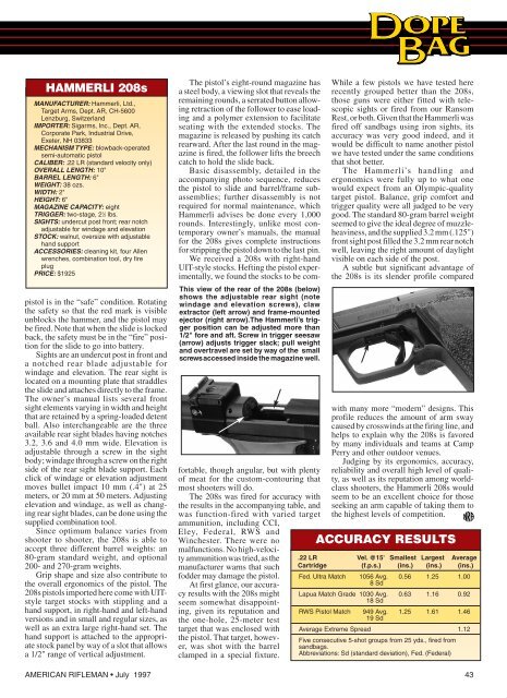 Hammerli 208 magazine Hammerli 208 magazine