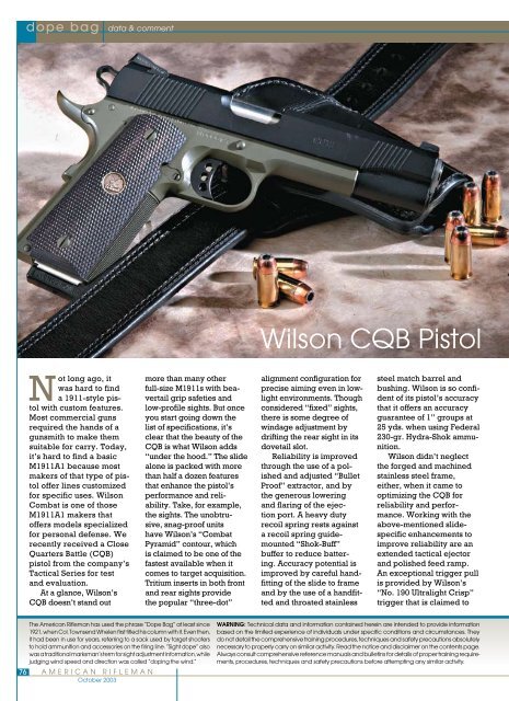 Wilson CQB Pistol