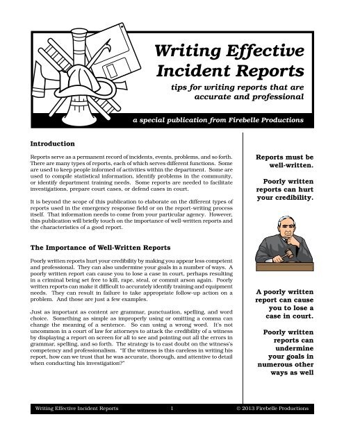 Incident Report Writing