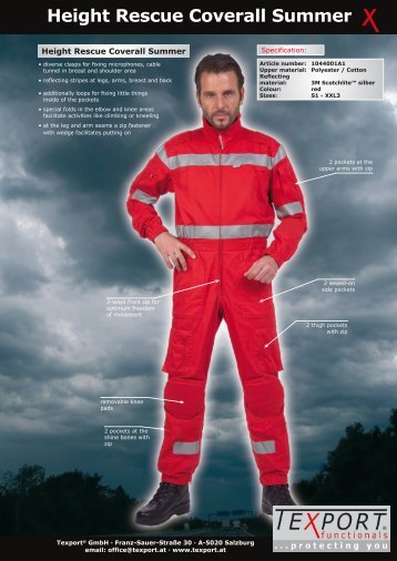 Height Rescue Coverall Summer - Pirotext