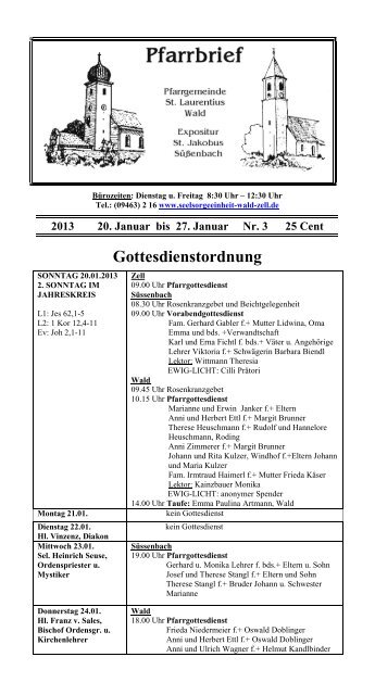 Gottesdienstordnung