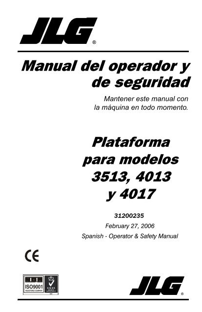 Manual del operador y de seguridad - JLG