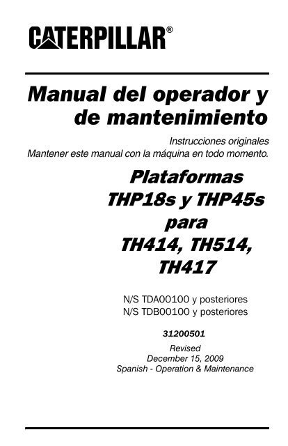 Manual del operador y de mantenimiento