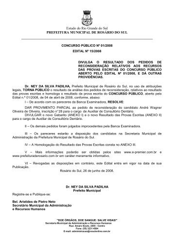 Estado do Rio Grande do Sul PREFEITURA MUNICIPAL ... - Premier