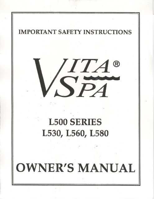 12022 Vita Spas L500 Manual