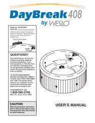 Weslo Spas Daybreak 408 Manual - Spaparts123.net