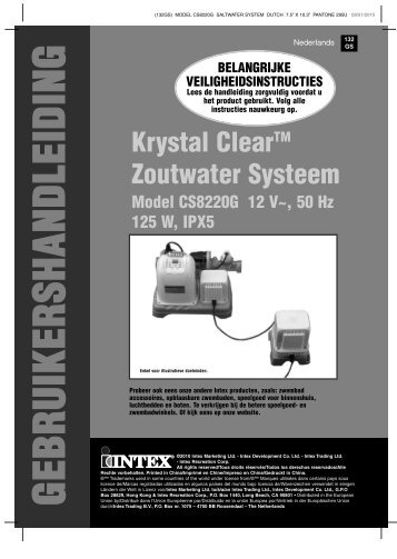 Handleiding Intex zoutwatersysteem - Heuts