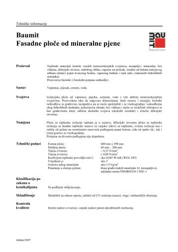 Baumit Fasadne ploče od mineralne pjene