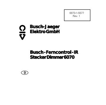 IR Stecker Dimmer 6070 Busch -Jaeger Elektro GmbH
