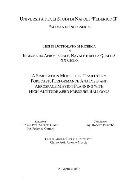 Analysis Code for High Altitude Balloons - FedOA - Università degli ...