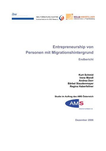 Entrepreneurship von Personen mit Migrationshintergrund - ibw