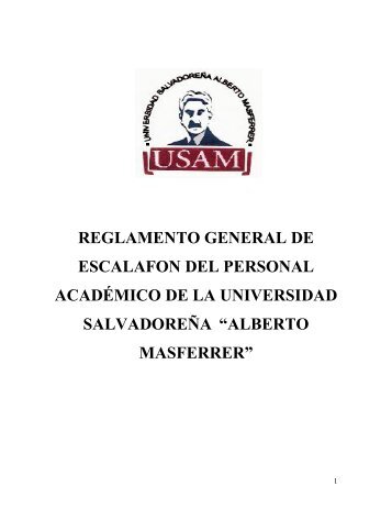 Reglamento del EscalafÃ³n Docente - Universidad SalvadoreÃ±a ...